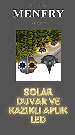 Solar enerjili 8 ledli duvara asmalı veya toprağa saplamalı yeni nesil aydınlatma