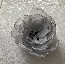 Grey Organza Brooch