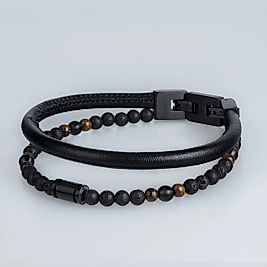 Erkek Deri Çelik Bileklik