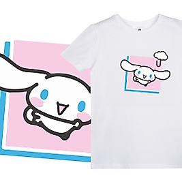 Cinnamoroll Kare Tasarım Baskılı Çocuk Tişört