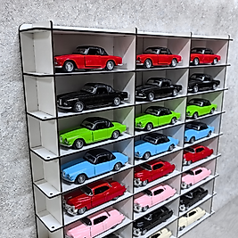 1/32 Hotwheels Matchbox Oyuncak Hobi  24 Araçlık 1:32 Model Araç Rafı