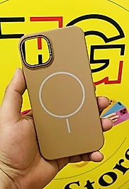 İphone 11 Magsafe Lansman İçi Süet Kahverengi Telefon Kılıfı