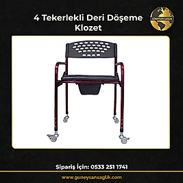 4 tekerlekli Deri Döşeme Klozet