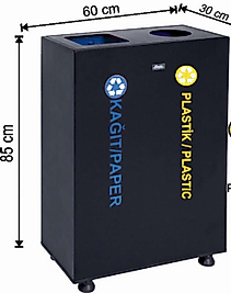 GERİ DÖNÜŞÜM GRUBU 2'Lİ (BOYALI, İÇ KOVALI, ÖZEL KAPAKLI) ( KDV DAHİL )