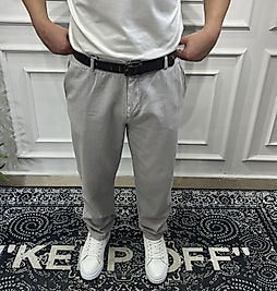 Gabardin Boyfriend Pantolon Boyalı Gri - Sprf4076