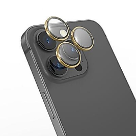 iPhone 14 Pro / 14 Pro Max Uyumlu Wiwu Lens Guard Metal Kamera Lens Koruyucu - Gold