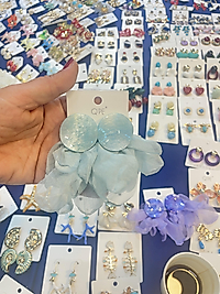 Mint Yeşili Büyük Tül Küpe