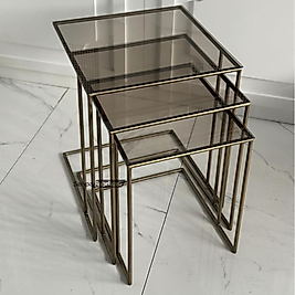 Harmoni Zigon Sehpa - Eskitme Gold