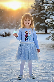 Frezne Uzun kollu Elbise 3-8 yaş