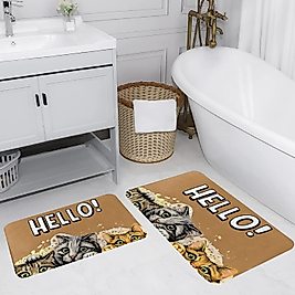 Rovigo Home Dijital Baskı Yıkanabilir Kaymaz 2 li Banyo Takımı