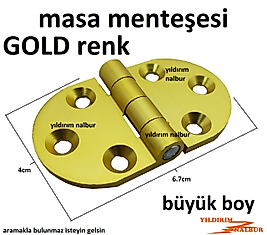 MASA MENTEŞESİ KAPI MENTEŞE SARI BÜYÜK BOY GOLD ALTIN RENK MENTEŞE ETLİ