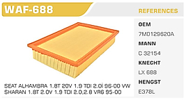 HAVA FİLTRESİ SEAT ALHAMBRA 1.8T 20V 1.9 TDI 2.0İ 96-00 VW  SHARAN 1.8T 2.0V 1.9 TDI 2.0,2.8 VR6 95