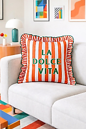 La Dolce Vita Çizgili Fırfırlı Kırlent