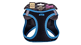 Doggie Neon Serisi Havalı Dokuma Küçük Irk Göğüs Tasması Mavi 26-30 cm