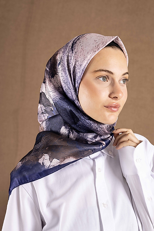 Modern Desenli Dijital Kristal Eşarp