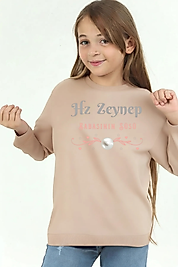 Kız Çocuk "Hz Zeynep"  Baskılı Pamuklu Sweat