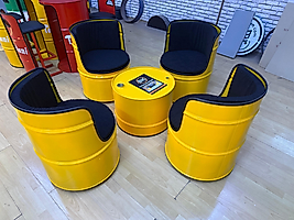 Varil Koltuk Takımı Lotus 4lü Sarı