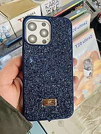 İphone 15 Pro Max Taşlı Telefon Kılıfı Lacivert