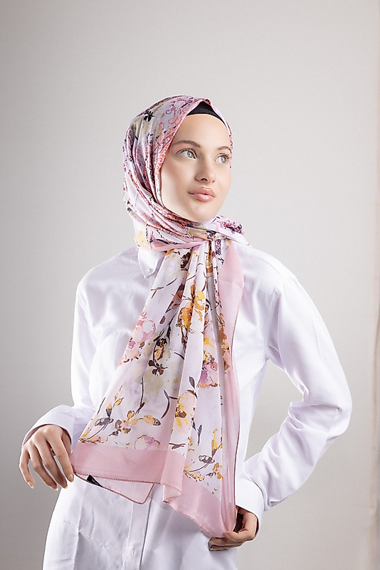 Digital Soft Şal Pastel Çiçek Desen