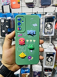 Samsung Galaxy A34 3D Ayıcık Kabartmalı Telefon Kılıfı Yeşil