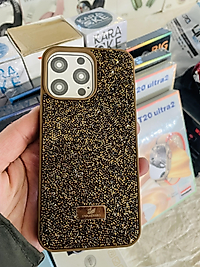 İphone 15 Pro Max Taşlı Telefon Kılıfı Gold
