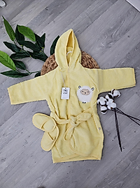 ⭐️Bibaby  Bornoz Terlik seti
