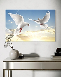 Güvercinler Cam Tablo