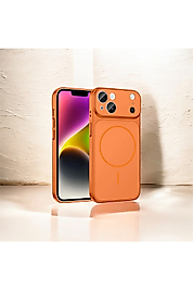 iPhone 13 iPhone 17 Görünümlü Dönüştürücü Kılıf – Yeni Nesil Kamera Tasarımlı TURUNCU