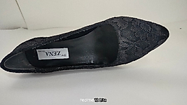 siyah saten dantel uygulamalı abiye ayakkabı