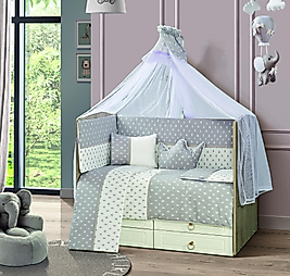 Tugu Home&baby Doğa %100 Pamuk 10 Parça 70x130 Cm Beşik Uyku Seti,bebek Uyku Takımı,anne Yanı Set