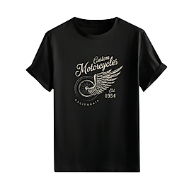 Motorcu Tarzı Baskılı Oversize Unisex Tişört