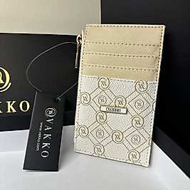 Vakko Fermuarlı Deri Kartlık - Bej