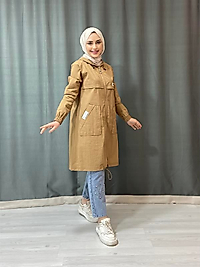 KADIN AÇIK CAMEL İNCE PARAŞÜT KUMAŞ TESETTÜR KAP