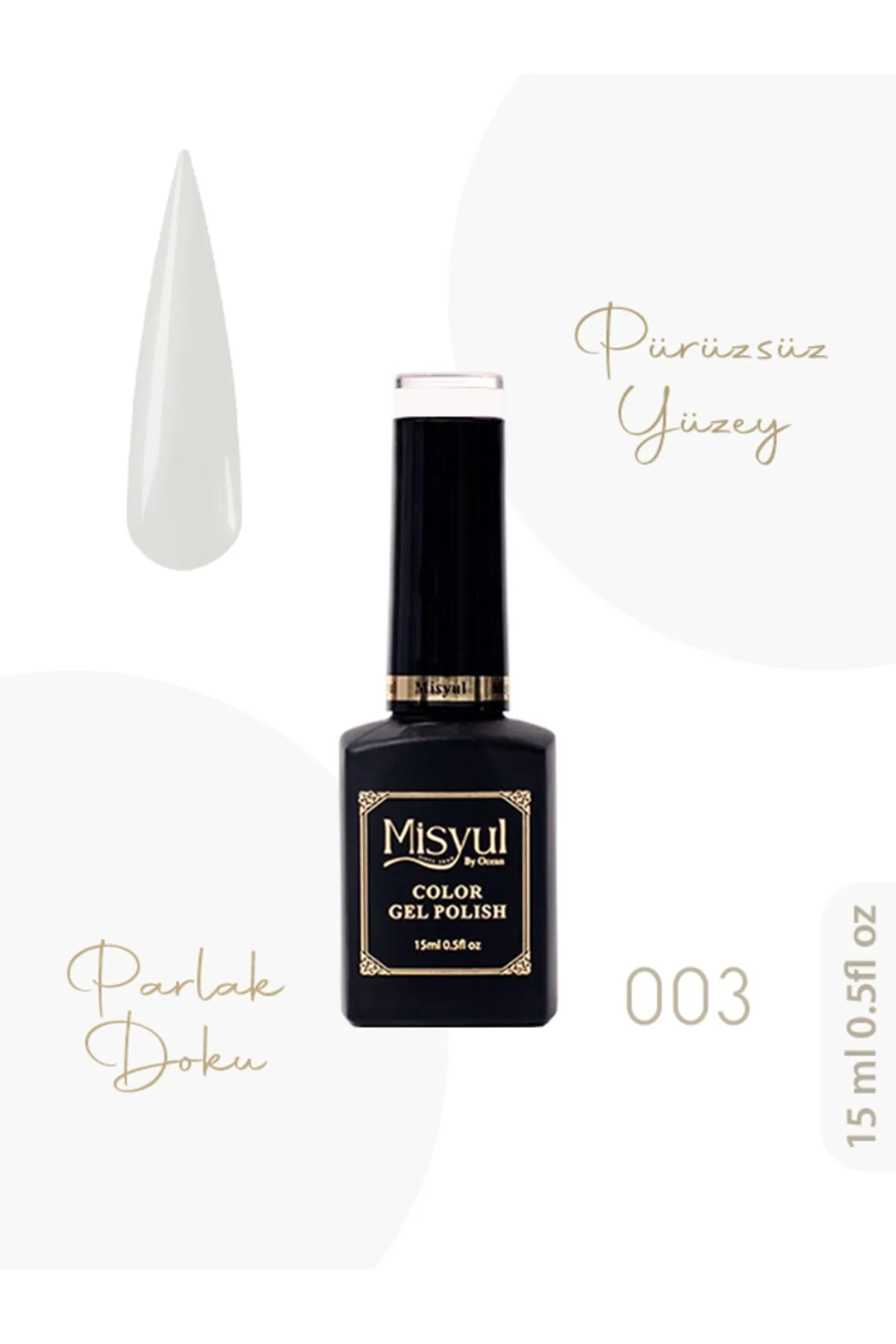 Misyul Kalıcı Oje 003, UV Led Kalıcı Oje Nail Art 15ml