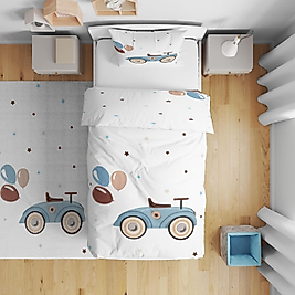 Minibabyrooms Klasik Araba ve Balonlar Temalı Nevresim Takımı