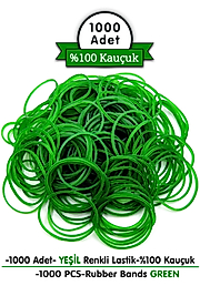 PackMai Yeşil Paket Lastiği 1000 Adet - 200 gr, 6 cm Genişlik, 1,2 cm Kalınlık, 30 cm Esneme - %100 Kauçuk