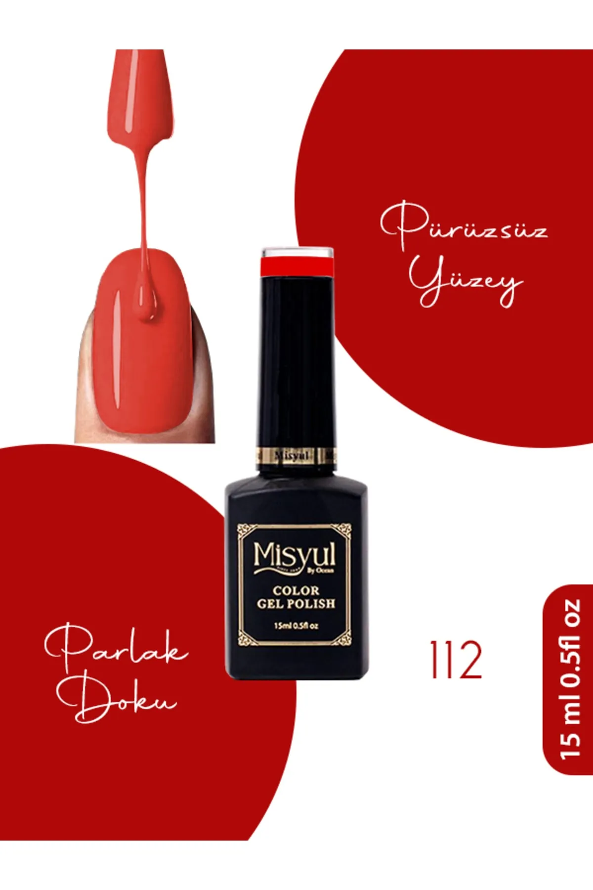 Misyul Kalıcı Oje 112, UV Led Kalıcı Oje Nail Art 15ml