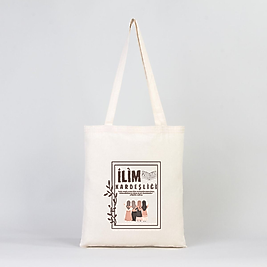 "İlim Kardeşliği" Baskılı Omuz Çantası Gabardin Kumaş