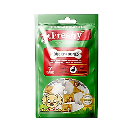 Freshy Kurutulmuş Ördek Eti Kaplı Düğüm Kemik 6,5 cm (7'li)