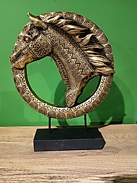 MERCAN MOBİLYA AKSESUAR, AT BUST, Polyester Biblo, hediyelik eşya  34 cm