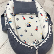 İndigo/Denizci Desenli Babynest