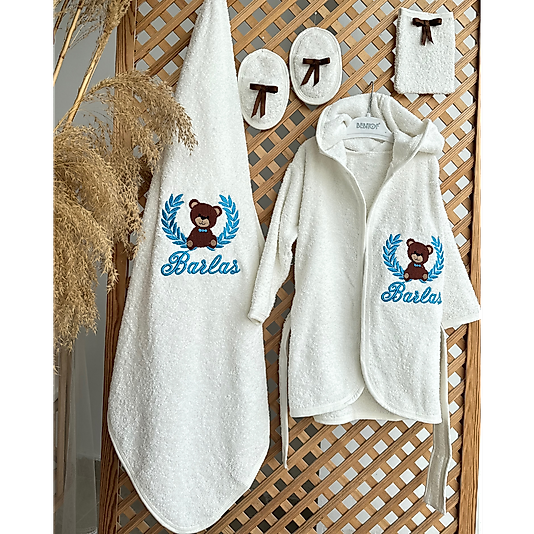 Asellakids Nakışlı Bornoz Seti