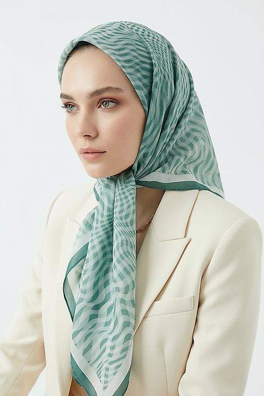 Spring Eşarp Çizgili Oval Çizgili Desen