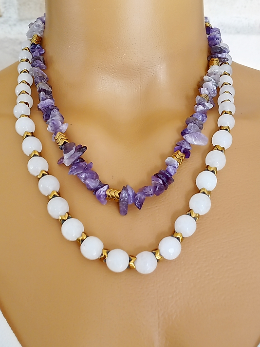 AMETİST AKİK KOLYE