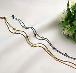 İkili Küp Dorikalı Gold Çelik Bileklik