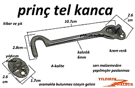 PRİNÇ PASLANMAZ KAPI KİLİDİ ZERZE 10CM KROM NİKEL RENK BASİT TEL
