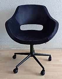 Sekreter Koltuğu Siyah Metal Ayaklı Döküm Sünger