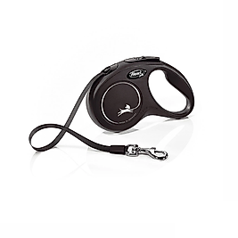 Flexi Classic Yeni Otomatik Şerit Köpek Gezdirme Tasması 5 Metre. M Beden Siyah