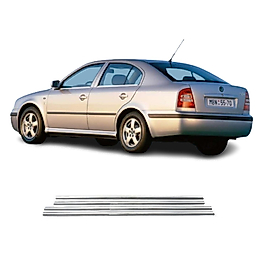 Skoda Octavia A4 Krom Cam Çıtası (4Parça) 1999-2004 Arası Paslanmaz Çelik