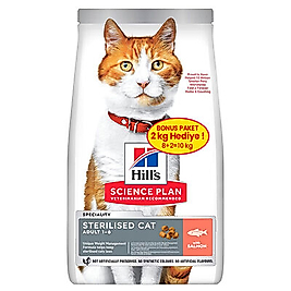 Hills Sterilised Kısırlaştırılmış Somonlu Kedi Maması 8 + 2 Kg (10 Kg)